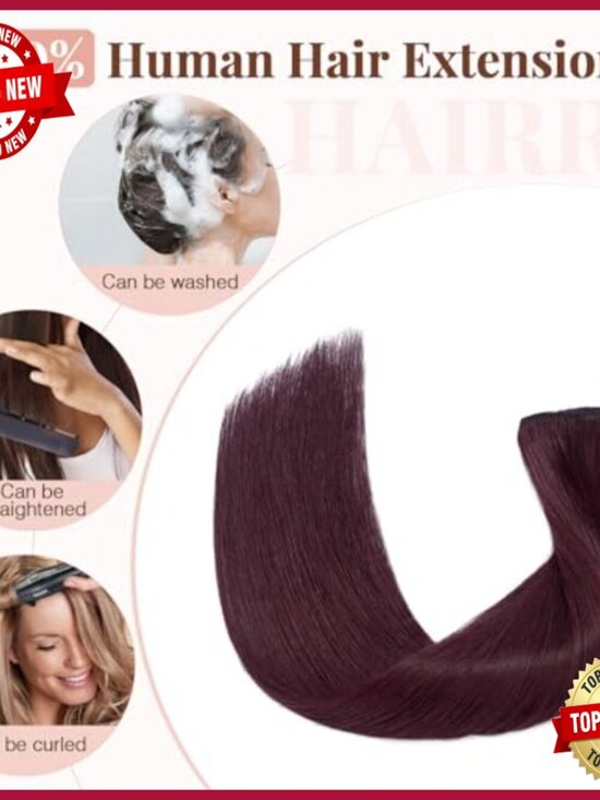 18 Inch Clip In Human Hair Extensions 8 Piece Set 70g Straight main image 4